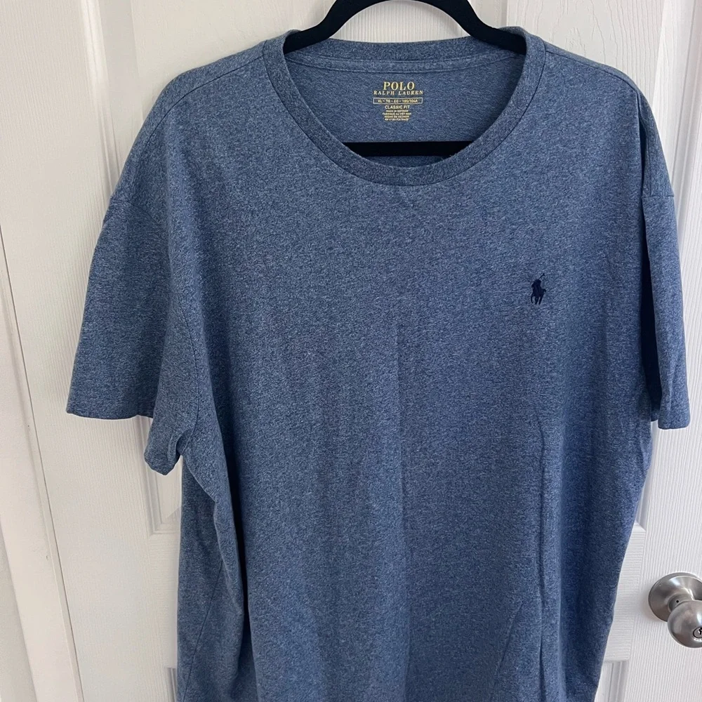 Polo Ralph Lauren Men's Blue T-Shirt Crew Neck Short Sleeve, 100% Cotton, XL